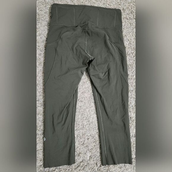 Lululemon Fast Free High-Rise Legging Crop 19" Size 6 Dark Olive Green Nulux - Picture 7 of 12